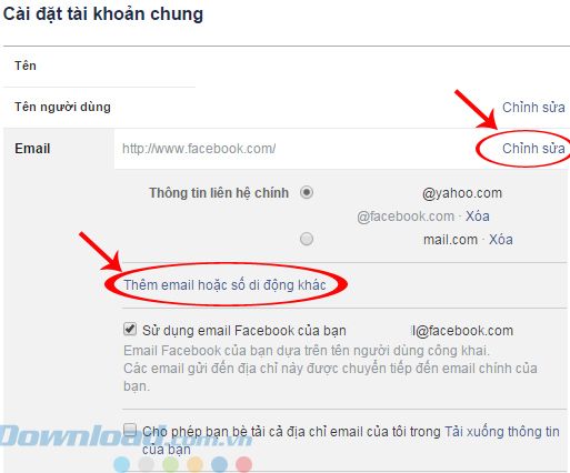 email và số điện thoại