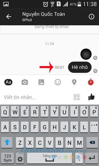 Gửi tin nhắn tự hủy