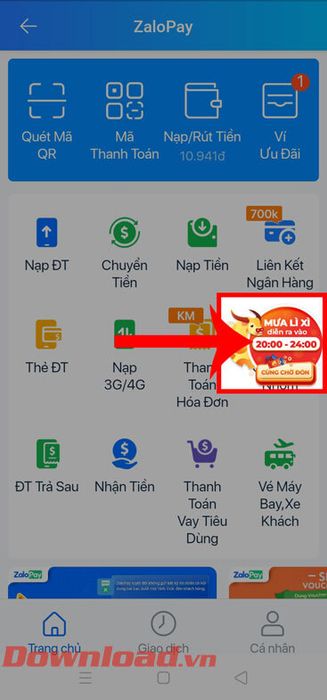 Nhấn vào biểu tượng của chương trình