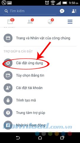 Cài đặt ứng dụng