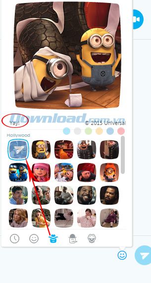 Mojis Minions trên Skype