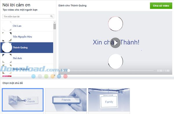 Cách tạo video 'cảm ơn' trên Facebook