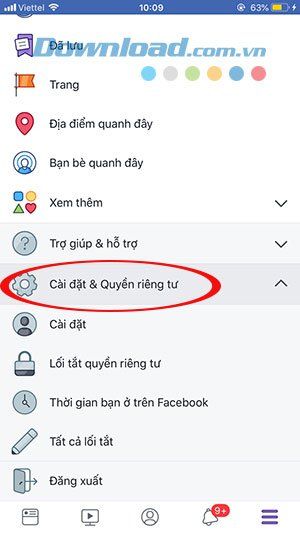 Cài đặt bảo mật