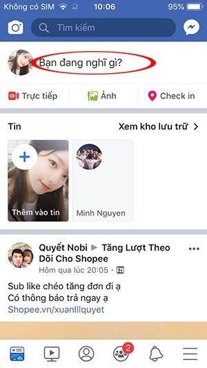 Giao diện chính của Facebook