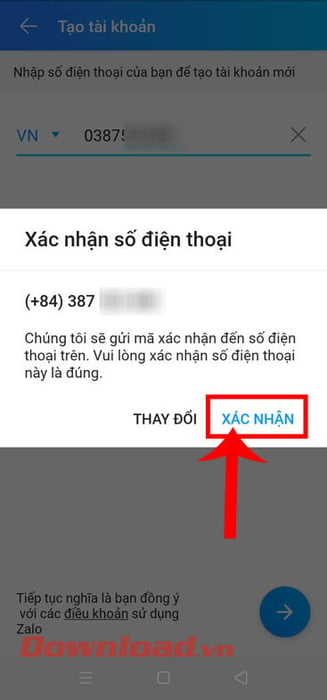 Nhấn vào nút Xác nhận