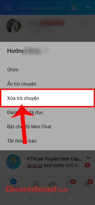 Xoá một cuộc trò chuyện bất kỳ