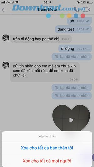 Lựa chọn đối tượng muốn xóa