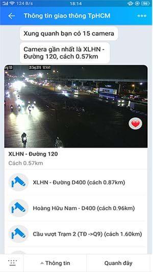 Tình hình giao thông trong khu vực tìm kiếm