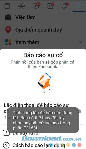 Thông báo thành công khi hủy tính năng.