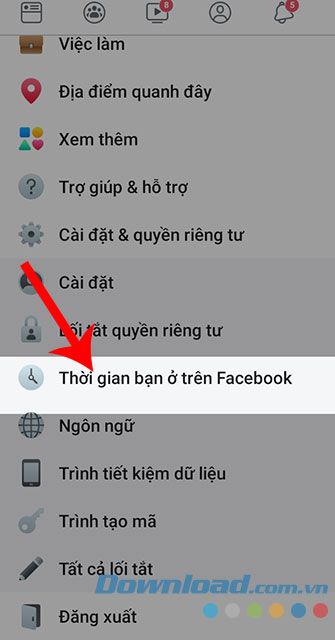 Vào thời gian sử dụng Facebook của bạn