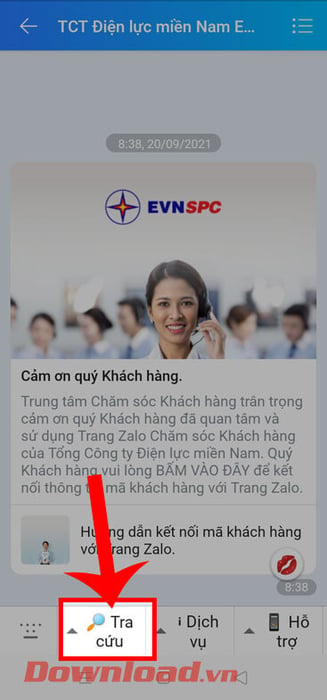 Bấm vào mục Tra cứu