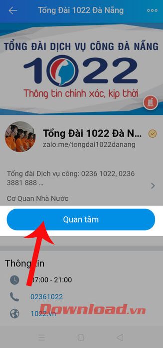 Nhấn vào nút Theo dõi