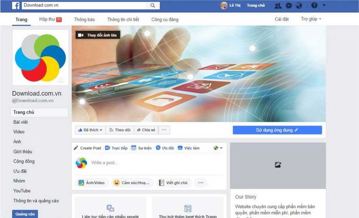 Giao diện Trang Facebook