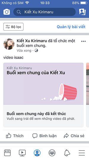 Giao diện xem chung trên trang cá nhân