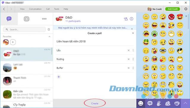 Hướng dẫn tạo bình chọn trên ứng dụng Viber