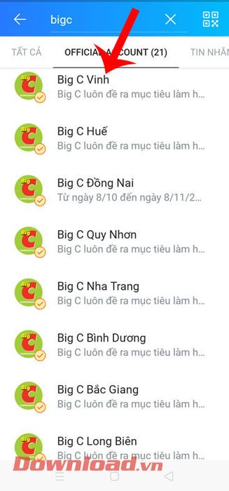 Chọn siêu thị BigC gần bạn nhất