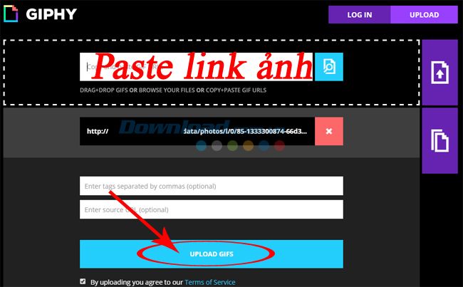 paste đường link