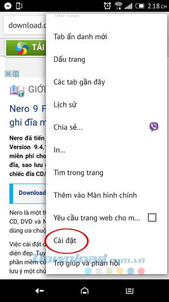 Cài đặt Chrome