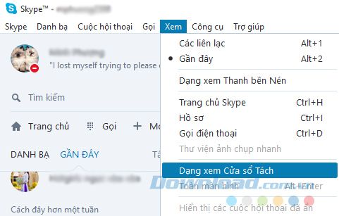 Sử dụng nhiều cửa sổ trò chuyện