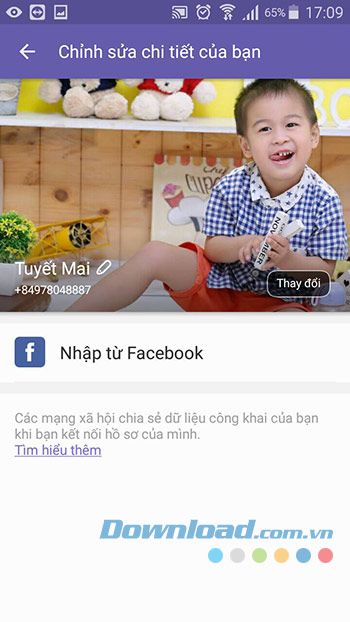 Thay đổi ảnh đại diện Viber thành công