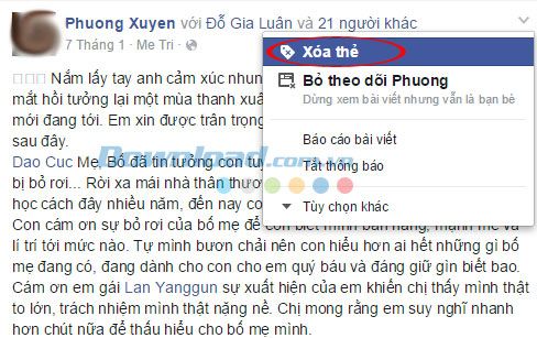 Loại bỏ tag trên ảnh và bài viết trên Facebook