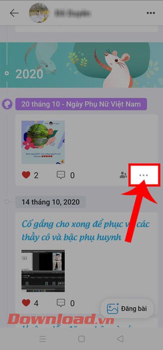 Nhấn biểu tượng ba dấu gạch ngang