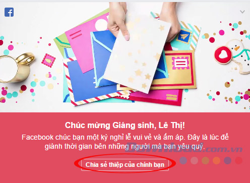 Tạo thiệp Giáng sinh trên Facebook