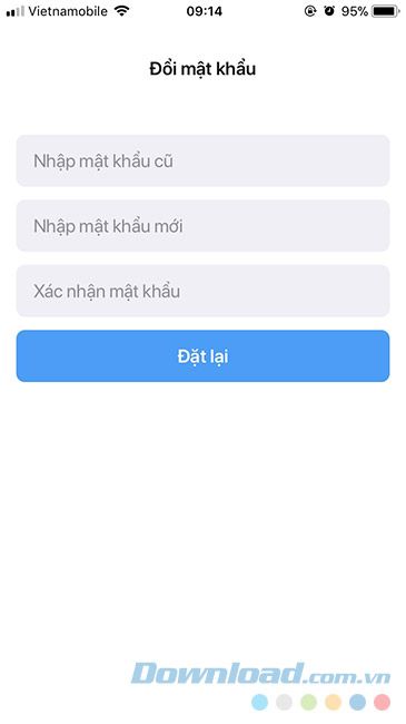Thay đổi mật khẩu Lotus