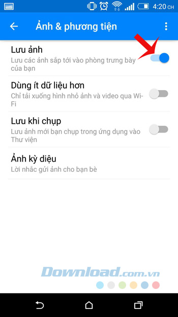 Tùy chọn Lưu ảnh