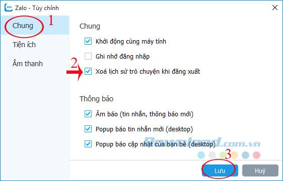 Xóa lịch sử trò chuyện một cách dễ dàng