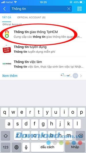 Hướng dẫn xem camera giao thông TP Hồ Chí Minh trên Zalo