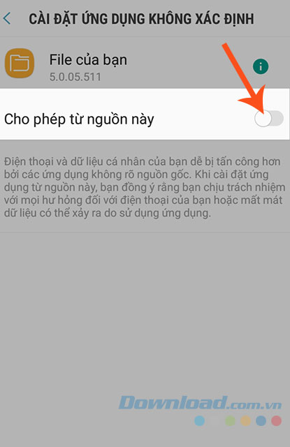 Bật công tắc sang Chế độ bật