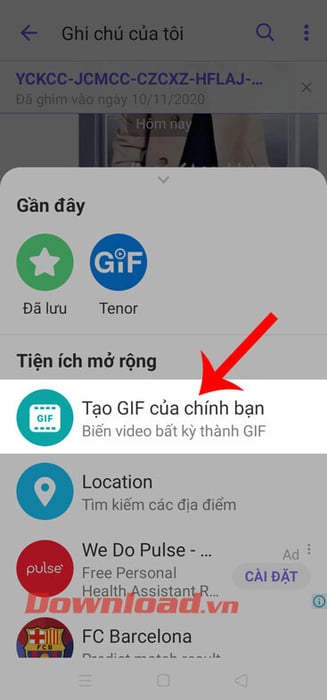 Chọn mục Tạo GIF của bạn