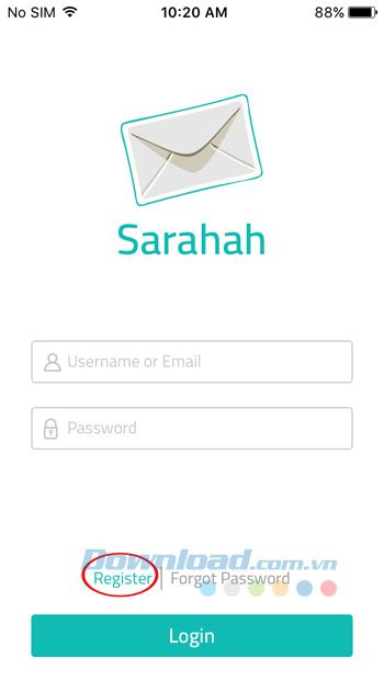 Đăng ký tài khoản Sarahah