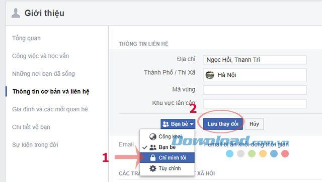 Thay đổi cài đặt riêng trên Facebook