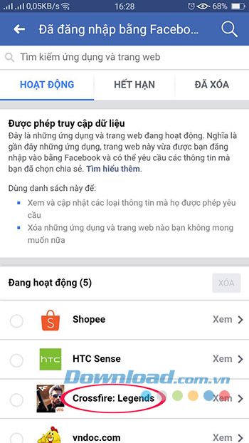 Chọn ứng dụng