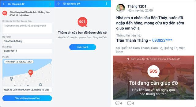 Gửi tín hiệu SOS trên Zalo