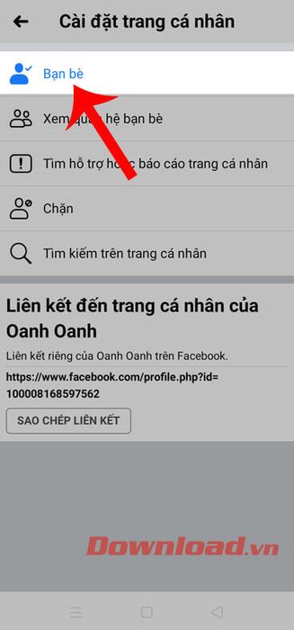 Ấn vào tab Bạn bè