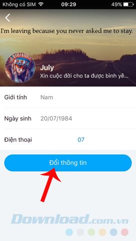 Thay đổi thông tin