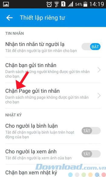 Thiết lập quyền riêng tư