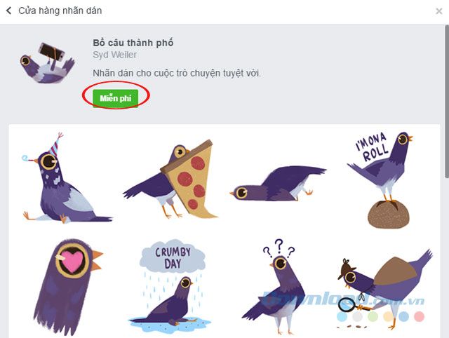 Tải Sticker Bồ câu thành phố