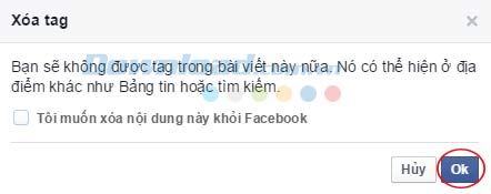 Xóa tag trên ảnh và trạng thái trên Facebook