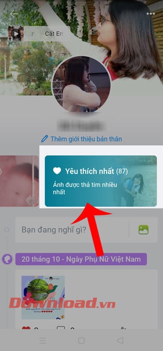 Chạm vào Yêu thích nhất