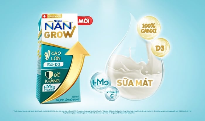 Bộ 4 hộp sữa pha sẵn Nestlé Nan Grow 180 ml (dành cho trẻ từ 1 tuổi)