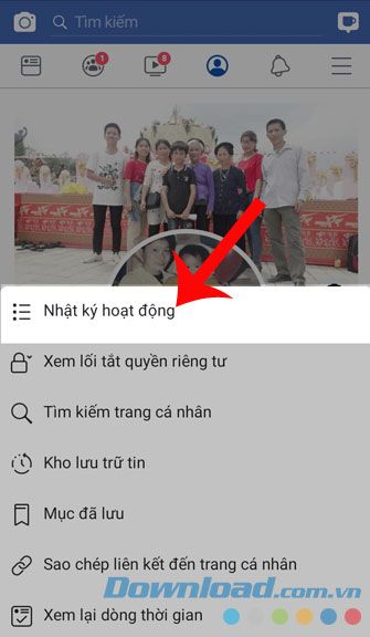 Chạm vào Nhật ký hoạt động