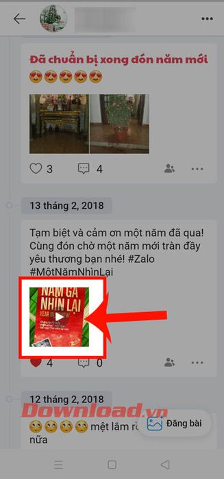 Chạm vào video trên dòng thời gian