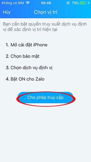 Chọn vị trí