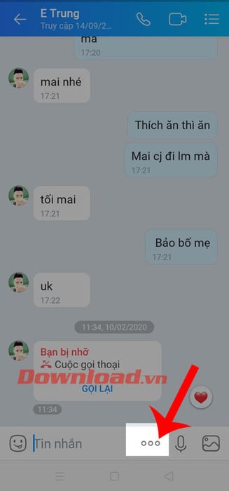 Bấm vào biểu tượng ba dấu chấm