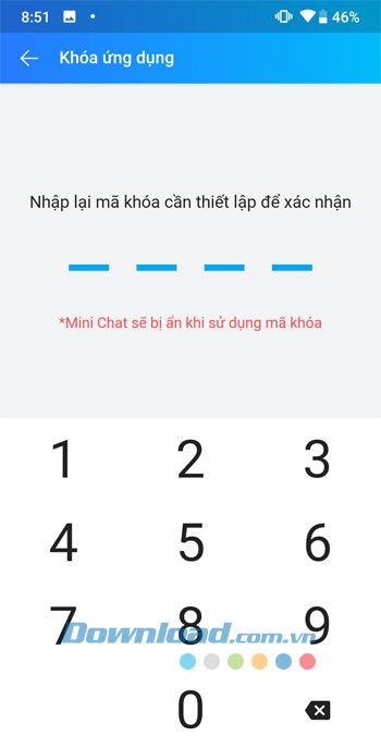 Nhập lại mã bảo mật Zalo