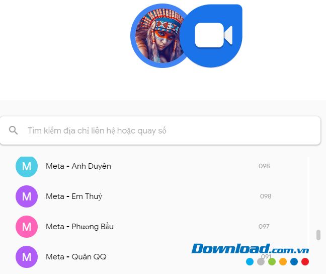 Sử dụng danh bạ trên Google Duo